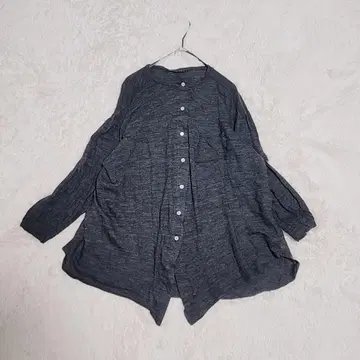 미즈이로 인드 가디건 루즈핏 그레이 7부 소매
