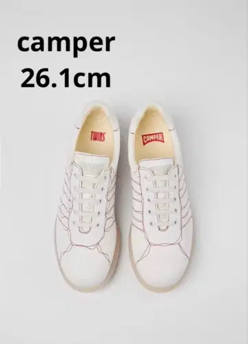 새상품 camper Twins 트윈 가죽 스니커즈 남성용 26.1cm