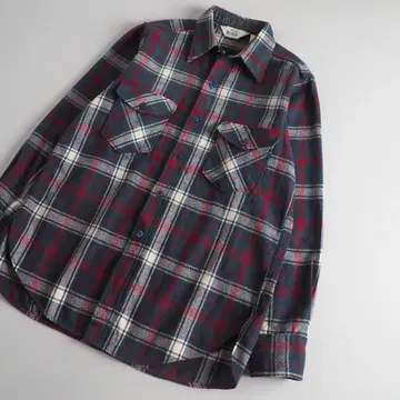 울리치 USA제 70년대 울 셔츠 체크 무늬 새상품급