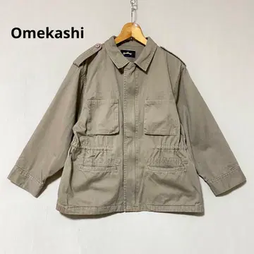 Omekashi 오메카시 밀리터리 자켓 카라 부착 베이지