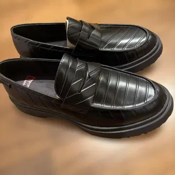 캠퍼 트윈스 드레스 슈즈 남성용 블랙 로퍼 통굽