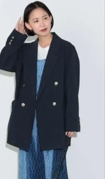 BEAMS HEART 더블 자켓 네이비