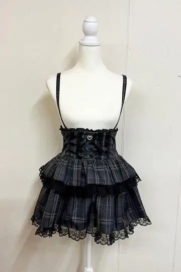 MA*RS 마즈 하이웨스트 스핀들 볼륨 치마바지 그레이