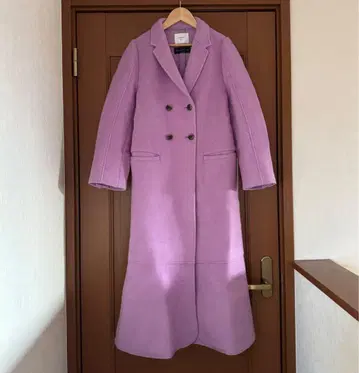 AMERI 더블 브레스티드 머메이드 코트 퍼플