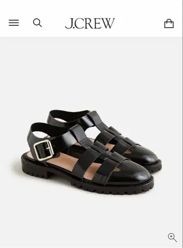 [ 미사용품 ] J.CREW 피셔맨 샌들 7 블랙 가죽