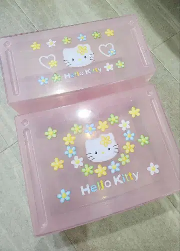 헬로키티 수납 박스 2개 세트 산리오 카오하나키티 헤이세이 레트로