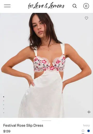 For love&lemons 페스티벌 로즈 슬립 드레스