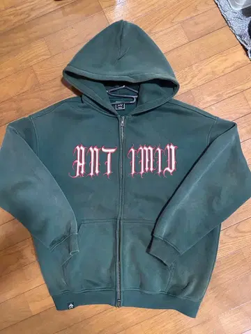 ANTIMID 그린 PIGMENT 로고 집 후디