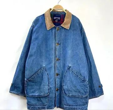 랜즈 엔드 옷깃 코듀로이 데님 헌팅 자켓 S15.