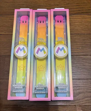 USJ 한정판 닌텐도 월드 파워업 밴드 레인보우 3개