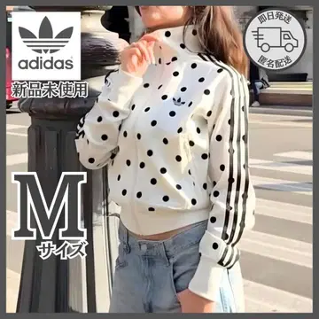 [새상품] 완판템 adidas 새틴 도트 트랙탑 화이트 도트 M