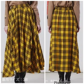 2024년 더블 스탠다드 스커트 오리지널 체크 플레어 스커트 36