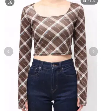 시어 벨로아 플레이트 크롭탑