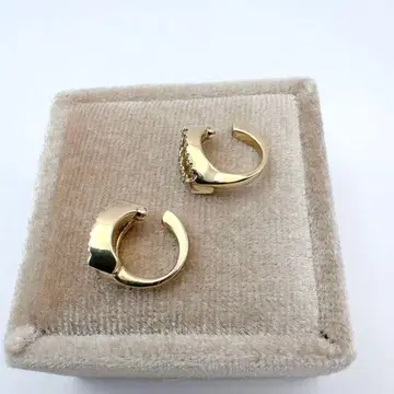 ete 에테 이어커프 sv925 심플 큐빅 골드톤