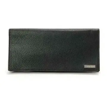 Calvin Klein CK 장지갑 소가죽 가죽 메탈 플레이트