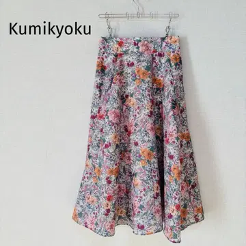 쿠미쿄쿠 kumikyoku 플라주 프린트 스커트 꽃무늬 가볍고 세련된