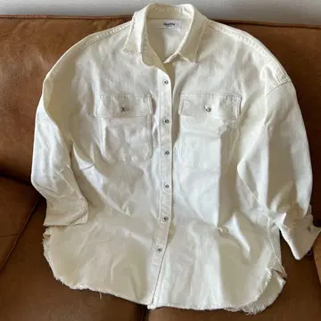 플라주 화이트 데님 오버 자켓 헬시 데님