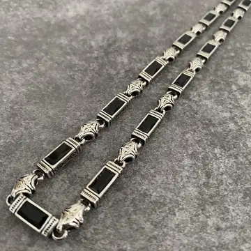 멕시칸 주얼리 실버 925 오닉스풍 목걸이 블랙 2way