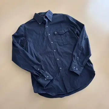 Victorinox 네이비 코튼 버튼 다운 셔츠