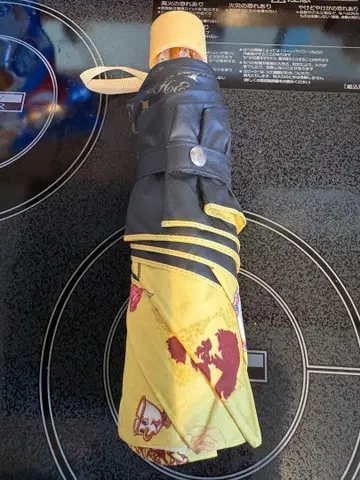 미녀와 야수 우천 겸용 접이식 우산 블랙과 옐로우 컬러