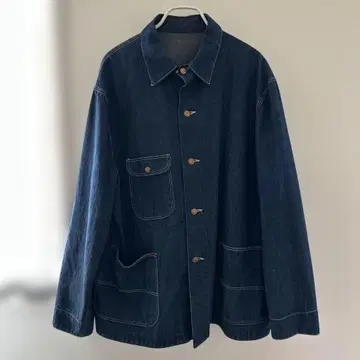 50s 다크 데님 커버올 3 포켓 빈티지