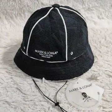 새상품 MARK&LONA 마크앤로나 골프 스컬 로고 파일 L 블랙