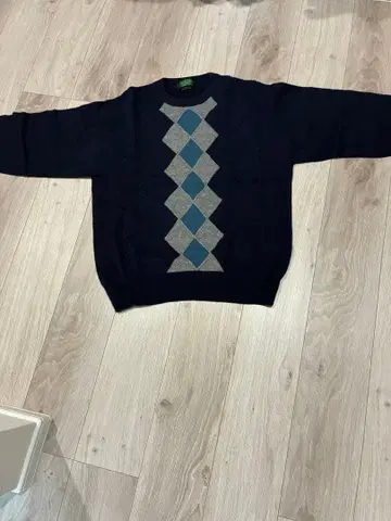 캐시미어 100% Lynx 다이아몬드 패턴 스웨터