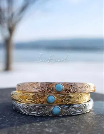 아이리 비치 터콰이즈 장식 뱅글