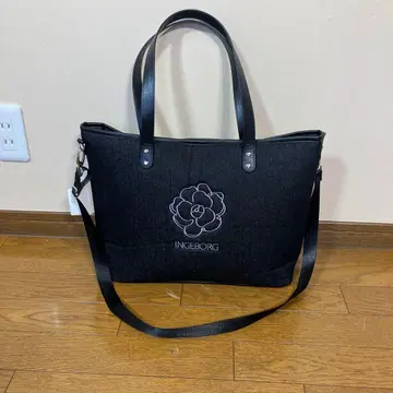 잉게보그 미사용품 데님 원단 사양의 토트백 숄더용 벨트 포함