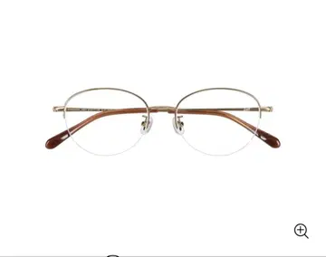 Zoff 안경의 인상이 눈에 띄기 어려운 타원형 안경 골드 메탈 프레임