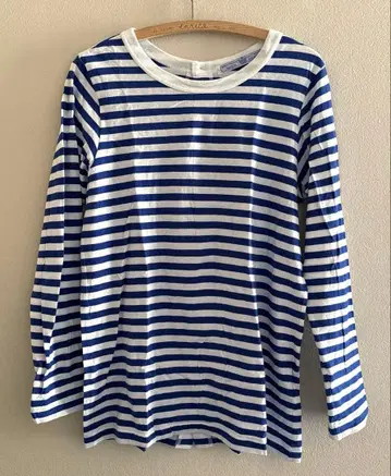 올드맨즈 테일러 백 버튼 거즈 보더 T셔츠 긴팔