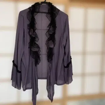 Takuya 꽃 모티브 옷깃 레이스 겉옷 기모노 리메이크