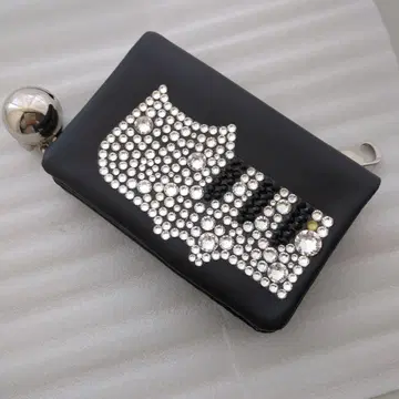 크리스탈 고양이 디자인 접이식 지갑
