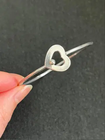 빈티지 925 실버 뱅글 스웨덴제 (GHA) 하트 미구