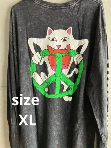 RIPNDIP 오버 사이즈 피스 마크 롱 T