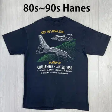 80s 90s USA Hanes 스페이스 셔틀 T셔츠 챌린저