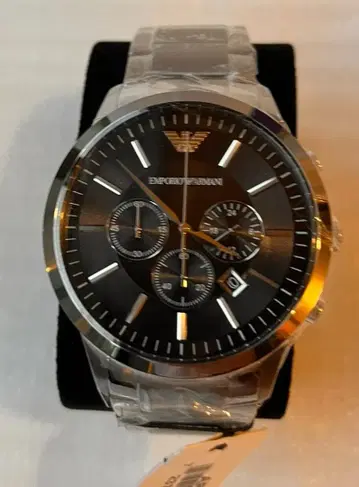 EMPORIO ARMANI AR2460 남성용 손목시계 크로노그래프 블랙