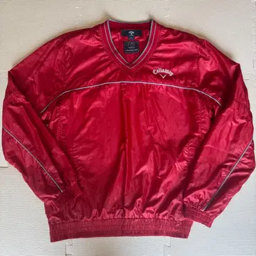 캘러웨이 2WAY 나일론 풀오버 LL 빨간색 바람막이