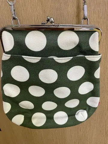 [ 컨디션 최상 ] AYANOKOJI 도트 무늬 숄더백 가마구치 그린