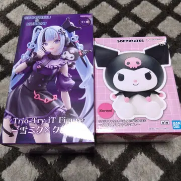 유키 미쿠 x 쿠로미 쿠로미 피규어 2체 세트 하츠네 미쿠