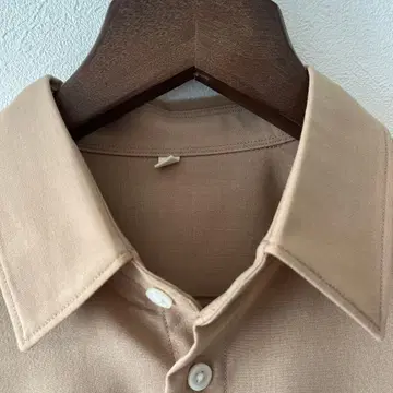 MUJI Labo 베이지 울 혼방 레귤러 카라 셔츠 M