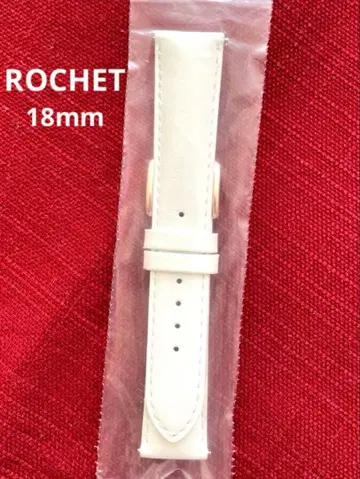ROCHET 시계 가죽 벨트 (화이트) 18mm