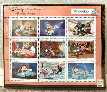Disney 피노키오 우표 9장 세트