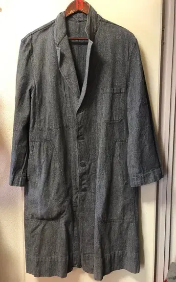 40's~50's EURO vintage 블랙 샴브레이 코트