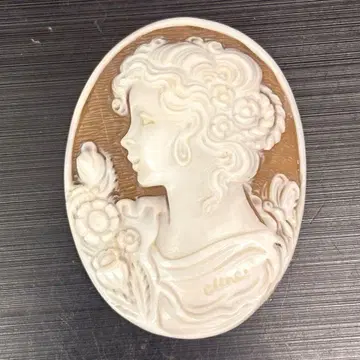 빈티지 귀부인 쉘 카메오 루스