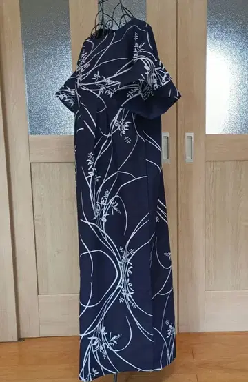 롱 원피스 초화 브랜드 유카타 플레어 소매 유카타 리메이크