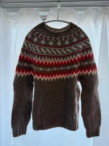 MORRIS & SONS 페어아일 패턴 스웨터 브라운