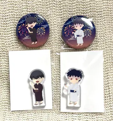 유카타 캔뱃지 아쿠아블루 개원숭이 세트