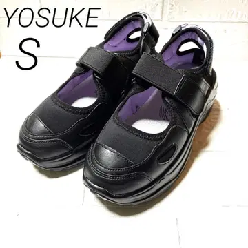 요스케 YOSUKE 통굽 스니커즈 멜리 제인 스트랩 벨크로 S 블랙