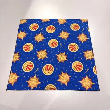 90s USA제 빈티지 반다나 태양 달 별 패턴 블루 새상품 미사용